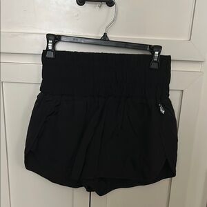 Free People High Waist Black Athletic Shorts with Elastic Waistband